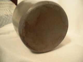 Antique Primitive Salt Glazed Stoneware Canning Jar/Crock w/ Cobalt Blue Stripes 8