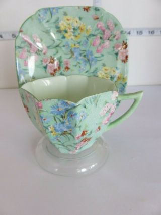 Vintage Shelley Art Deco Chintz Melody Cup And Saucer Very Pretty
