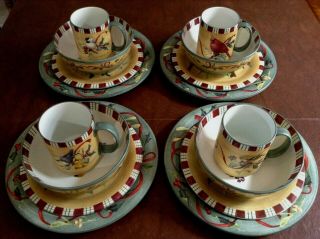 4 Lenox Winter Greetings Everyday 4 Pc Place Settings All 4 Birds 16pcs Total 2