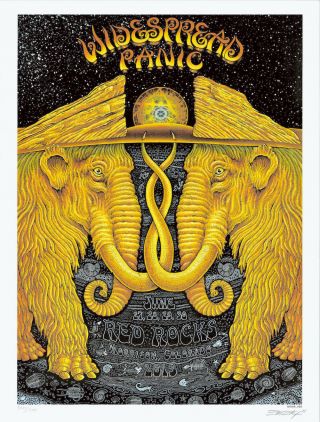& Signed Emek 2013 Widespread Panic Red Rocks Poster 520/1200