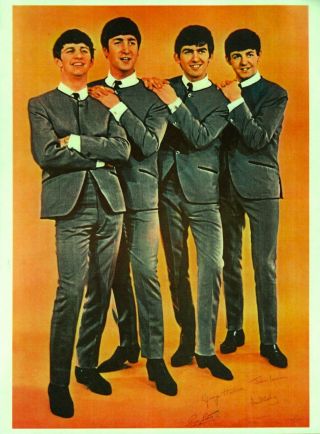 Beatles 1964 Promo Poster / John Lennon / Paul Mccartney / Ringo
