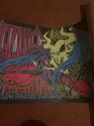 Metallica S&m2 San Francisco Show Edition Concert Poster By Squindo Rare Print