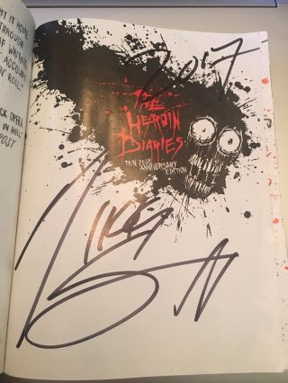 Signed In Person Nikki Sixx The Heroin Diaries 10 Year Anniv.  Edition