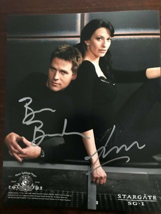 Stargate Sg - 1 Autographed Photo Ben Browder And Claudia Black