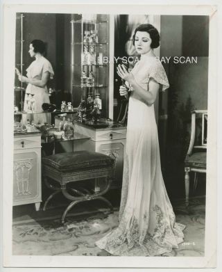 Claudette Colbert At Dressing Table Vanity Vintage Portrait Photo