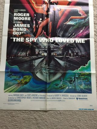 James Bond 1977 The Spy Who Loved Me 1 Sheet Movie Theater Poster 27x41 4