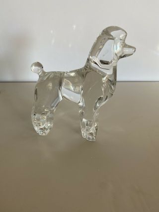 Flawless Stunning Baccarat Art Glass Crystal Caniches Poodle Dog Figurine