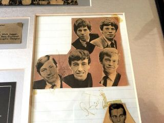 1963 - 1964 ROLLING STONES SCRAPBOOK CLIPPINGS FRAMED SIGNED BY WATTS AND JONES 8