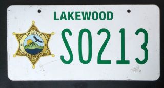 Scream Tv Show Production Prop Licence Plate Sheriff Lakewood
