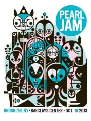 Pearl Jam Posters Brooklyn 2013 Pendelton.  2 Posters.  2 Nights.  Oct 18.  Oct 19