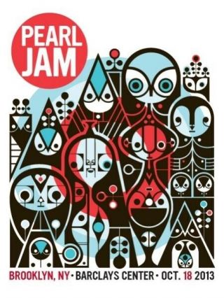 Pearl jam posters Brooklyn 2013 Pendelton.  2 Posters.  2 Nights.  Oct 18.  Oct 19 2