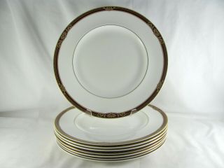 7 Royal Doulton Tennyson Dinner Plates,  10 - 5/8 "