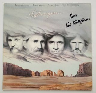 Kris Kristofferson Signed Highwayman Vinyl Record Lp Country Folk Legend Rad