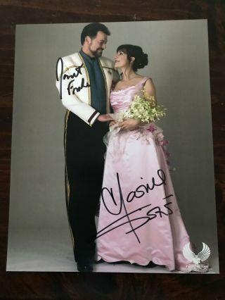 Star Trek Tng Autographed Photo Marina Sirtis And Jonathan Frakes