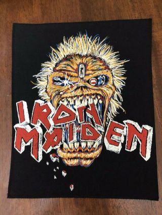 Vtg Iron Maiden Backpatch 80’s Metal Eddie Crunch Saxon Motörhead Rare