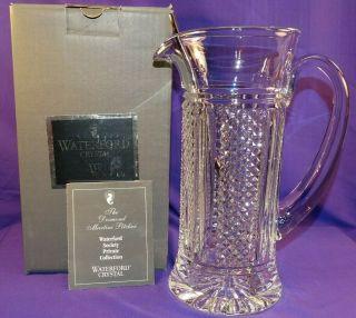 2005 Waterford Crystal Society Desmond Martini Pitcher W/ Stirrer 129024 Signed