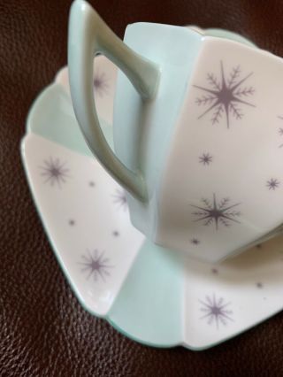 Shelley Queen Anne Pale Green Pole Star Cup & Saucer 3
