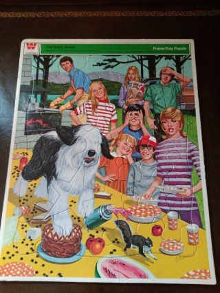 1972 The Brady Bunch Picnic Frame - Tray Puzzle 4558 Whitman Complete