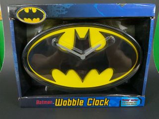 Batman Wobble Clock,  Wobbly Motion 11 " X 6.  6 "