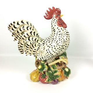 Fitz & Floyd Gardening Gourmet Rooster Figurine 85838 Ceramic Centerpiece 1999 4