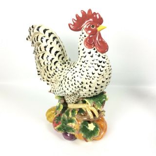Fitz & Floyd Gardening Gourmet Rooster Figurine 85838 Ceramic Centerpiece 1999 5
