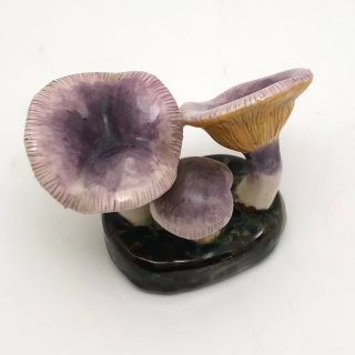 Lorenzen Lantz,  Nova Scotia Purple And Yellow Mushrooms Ceramic Sculpture