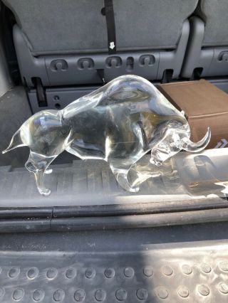 Exquisite Huge Signed Licio Zanetti Murano Italy Art Glass Bull Sculpture