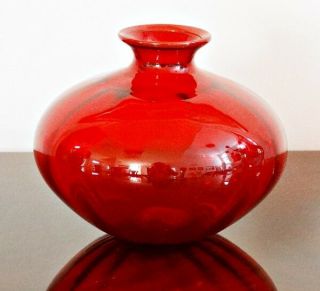 Venini Murano Art Glass Vase Signed 2002 4 " X 5 " Hand Made In Italy