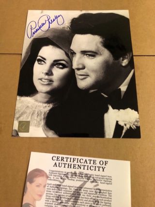 Autographed Priscilla Presley 8x10 B/w Photo Certified Signed Wedding With Elvis
