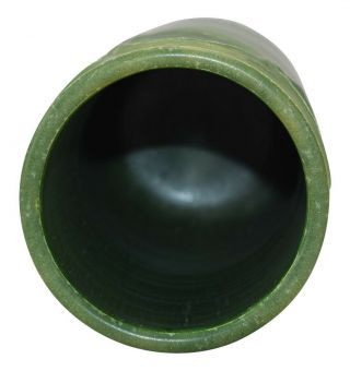 Ephraim Faience Pottery 2001 Experimental Matte Green Ginkgo Vase 5
