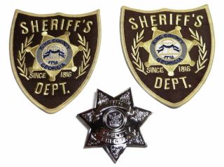 The Walking Dead Rick Grimes Sheriff Patch And Metal Pin Badge Set Of 3