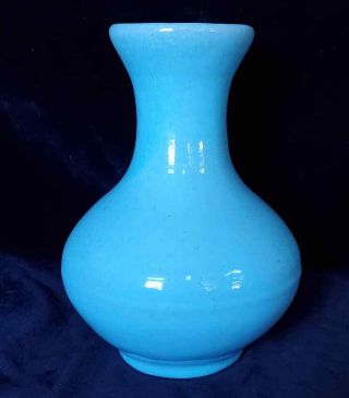 Catalina Island Pottery Turquoise Vase Red Clay Hand Thrown 2
