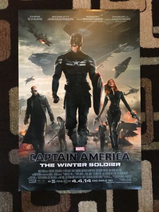Captain America The Winter Soldier Movie Poster 27x40 Ds U.  S Final 2014