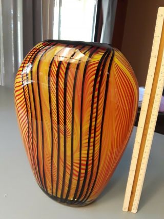 Murano Heavy Oriente Art Glass Vase