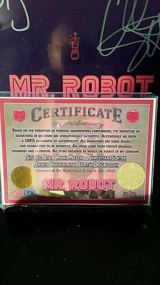 TV Series - MR.  ROBOT - Cast Autographed Poster _UPC - 725330410694,  C.  O.  A.  11X17 4