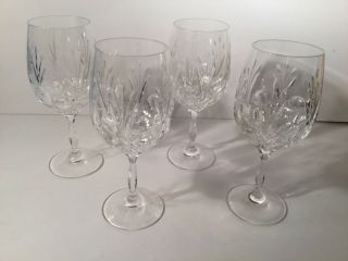 Set Of 4 Noritake Rothschild Cut Crystal Iced Tea Glass Wine Glasses 8