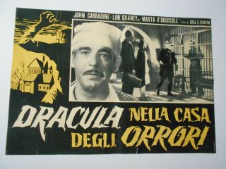House Of Dracula Italian Fotobusta Movie Poster Lon Chaney Universal Monsters