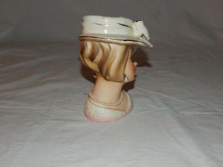 Enesco Rare Hat Lady Head Vase Minty with label 5