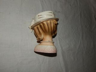 Enesco Rare Hat Lady Head Vase Minty with label 6
