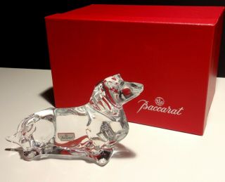 Baccarat Crystal Dachshund Doxie Dog Figurine Paperweight