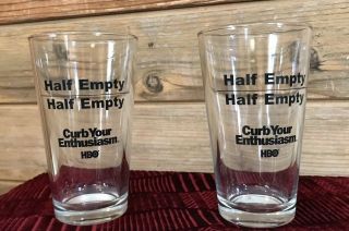 Hbo Curb Your Enthusiasm 2 Pint Glasses Funny Rare Promo Employee Seinfeld Beer