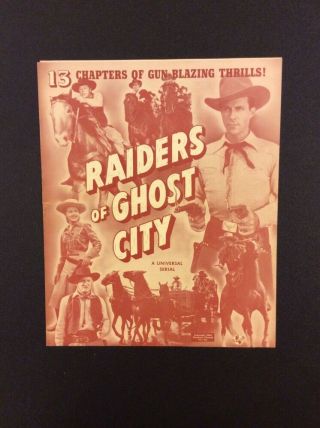 Raiders Of Ghost City Vintage Publicity Pressbook 1944 Movie Serial