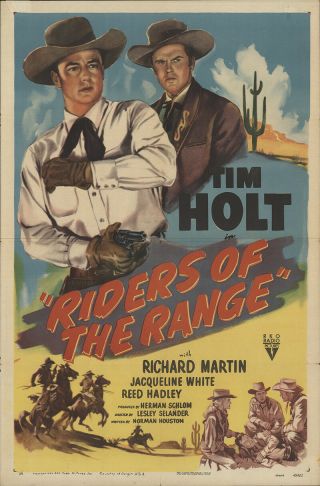 Riders Of The Range 1949 27x41 Orig Movie Poster Fff - 25359 Tim Holt