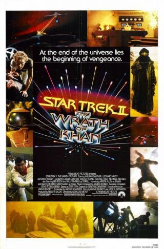 Star Trek Ii The Wrath Of Khan 1982 Ss 27x41 " Us One Sheet Movie Poster