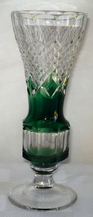 Vintage Val St - Lambert Emerald Crystal Vase (belgium)