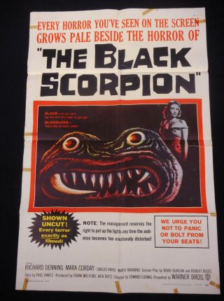 The Black Scorpion 1957 Great Sci - Fi Horror One Sheet Movie Poster L@@k