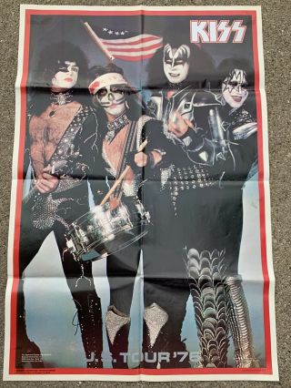 Kiss U.  S.  Tour Vintage Poster K.  I.  S.  S.  Aucoin Management Boutwell 1976