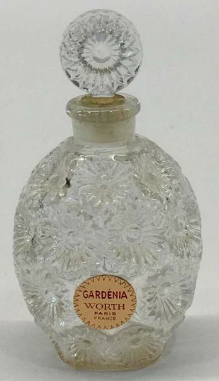 C1937 R Lalique Flacon Worth Rose 9cm Mini Perfume Bottle