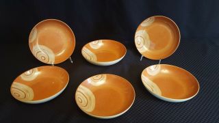 Set Of 6 Denby Langley Fire Chilli 8.  5 " Individual Pasta Bowls,  England