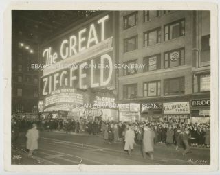 Astor Theatre The Great Ziegfeld Marquee Vintage Photo 1936